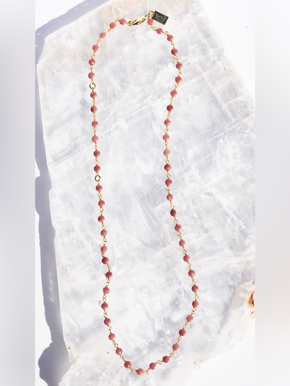 NATIVE GEM PINK SAPPHIRE SEPTEMBER BIRTHSTONE NECKLACE